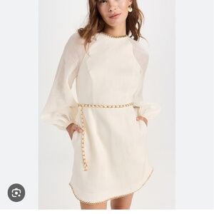 New with tags Zimmermann Rouleau chain mini dress ivory